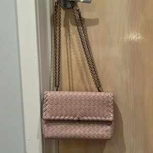 Authentic Bottega Veneta Olimpia intrecciato handbag crossbody Nappa leather